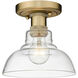 Carver 1 Light 8 inch Brushed Champagne Bronze Flush Mount Ceiling Light